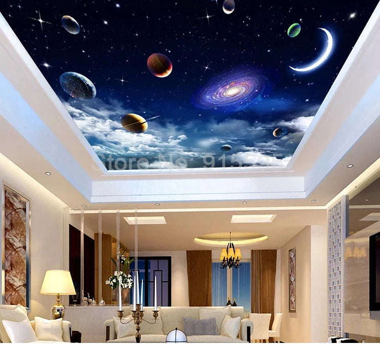Custom Universe Starry Sky 3D Photo Wallpaper Living Room Bedroom TV Background Ceiling Decoration Wall Mural Papel De Parede