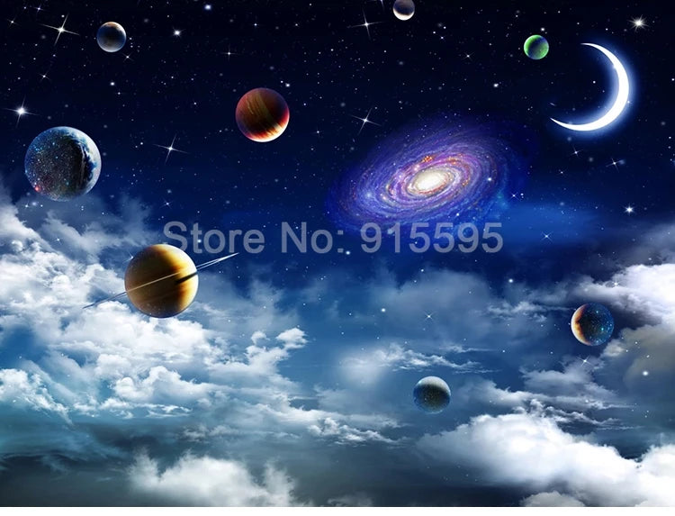 Custom Universe Starry Sky 3D Photo Wallpaper Living Room Bedroom TV Background Ceiling Decoration Wall Mural Papel De Parede