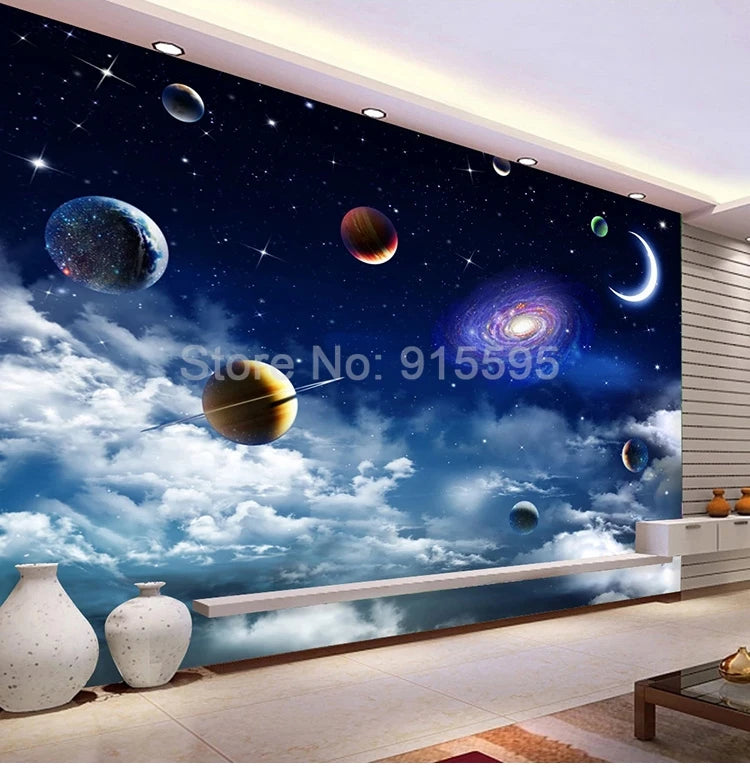 Custom Universe Starry Sky 3D Photo Wallpaper Living Room Bedroom TV Background Ceiling Decoration Wall Mural Papel De Parede