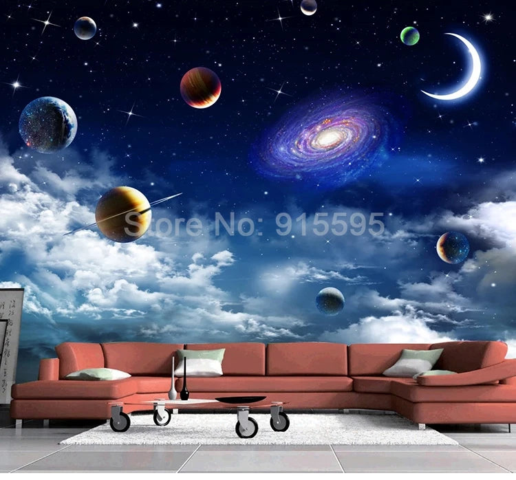 Custom Universe Starry Sky 3D Photo Wallpaper Living Room Bedroom TV Background Ceiling Decoration Wall Mural Papel De Parede