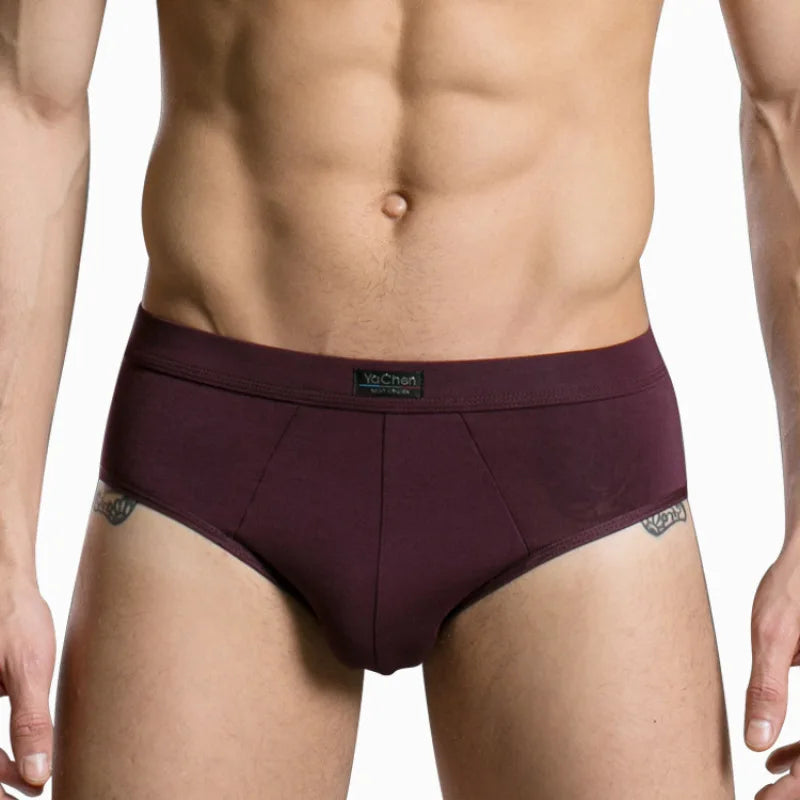 Modal Solid Breathable Man Underwear High Elasticity Fashion Yong Male Simple Style Breifs Sexy U Convex Bag Soft Underpants