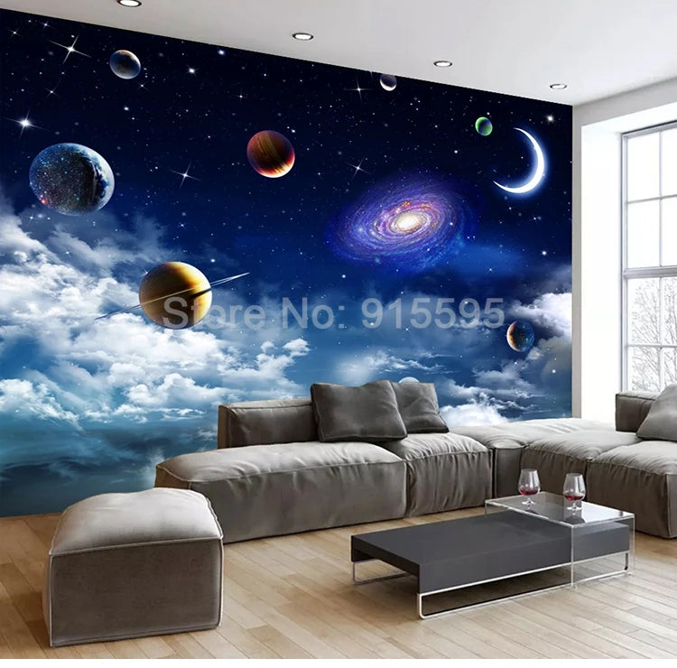 Custom Universe Starry Sky 3D Photo Wallpaper Living Room Bedroom TV Background Ceiling Decoration Wall Mural Papel De Parede