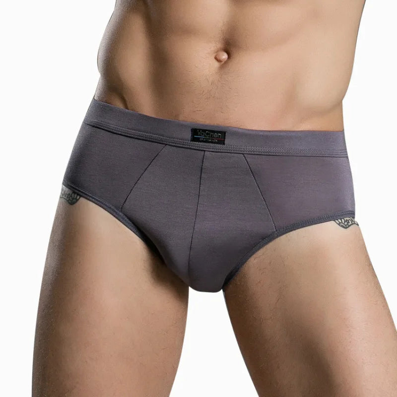 Modal Solid Breathable Man Underwear High Elasticity Fashion Yong Male Simple Style Breifs Sexy U Convex Bag Soft Underpants