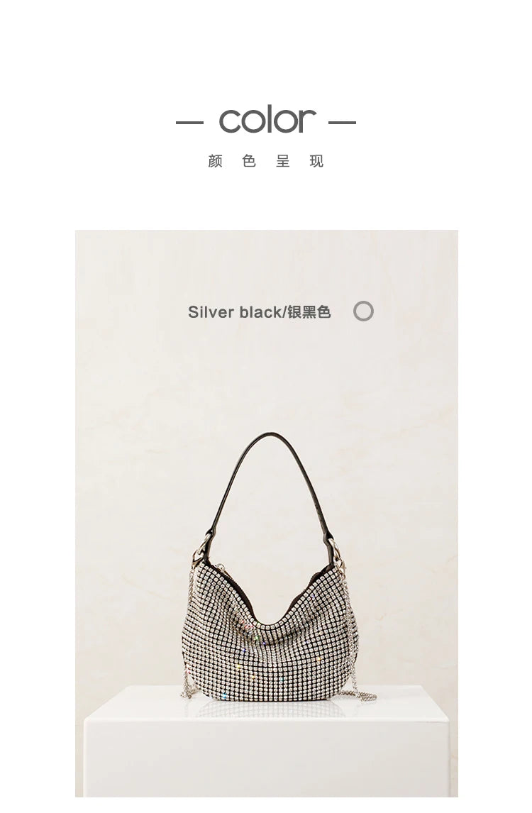 New Luxury Brand Designer Women Bags Rhinestone Bag Biling Flashing Diamond Full Bags Female Underarm Bag