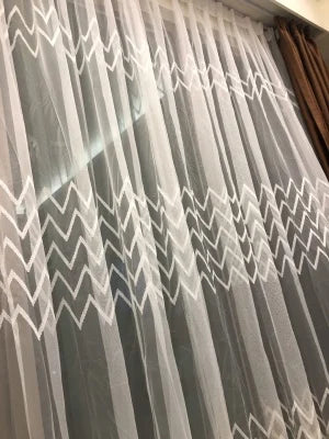 window Curtain sheer curtain product embroiders wave Europe type window gauze sitting room bedroom wave window curtains tulle