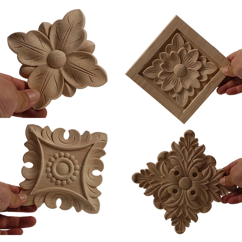 Furniture With Solid Wood Legs Carving Flower Sofa Seat TV Cabinet Feet No Paint Drop Ship Replace Home Decoration Accessories