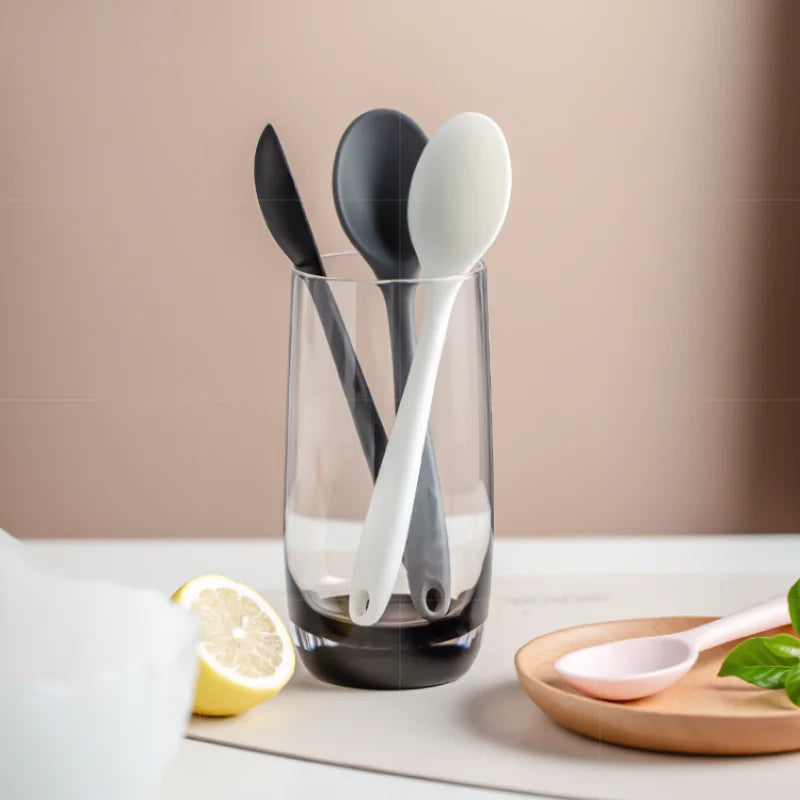 Silicone Spoon Mixing Soup Spoons Kitchen Mixing Ladle Cooking Utensils Kitchenware Tool for Stirring and Serving