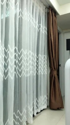 window Curtain sheer curtain product embroiders wave Europe type window gauze sitting room bedroom wave window curtains tulle