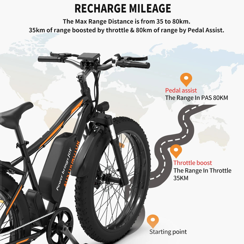 AOSTIRMOTOR S07-B 48V 13Ah Lithium Battery 750W Motor Ebike Electric Mountain Bicycle