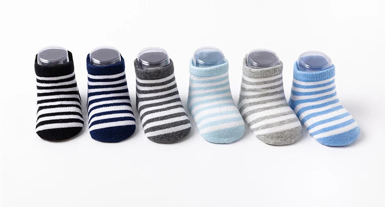 Boys 6 Pack Non Slip Baby Socks for 0-24M Newborn Bebe Girls Grips Anti Skid Ankle First Walker Infant Kids Cotton Sock 2021