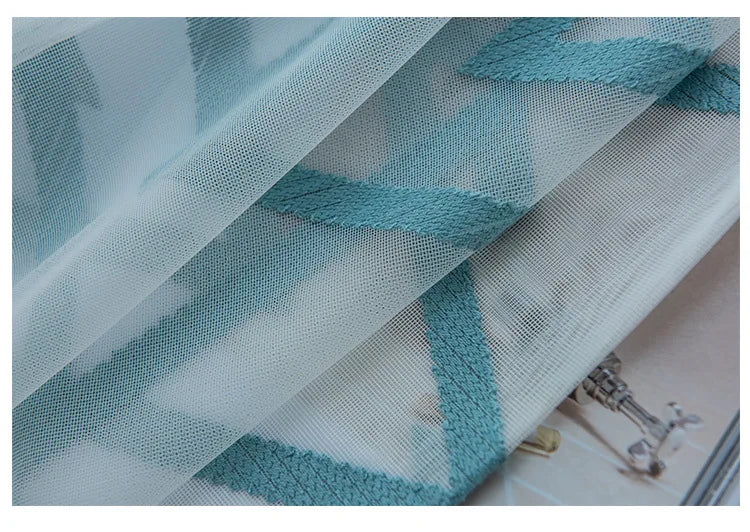 window Curtain sheer curtain product embroiders wave Europe type window gauze sitting room bedroom wave window curtains tulle