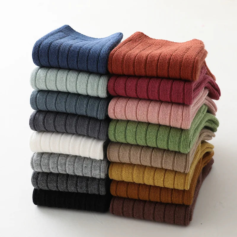 Baby Boys Girls Knee High Long Socks Cotton Breathable Stripe Soft Kids Sock Children School Uniform Socks For 0-8Years