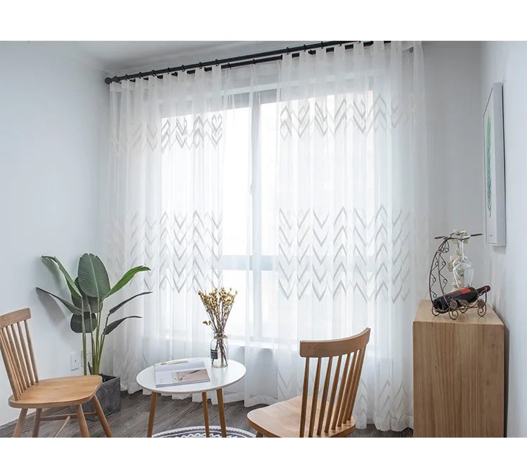 window Curtain sheer curtain product embroiders wave Europe type window gauze sitting room bedroom wave window curtains tulle