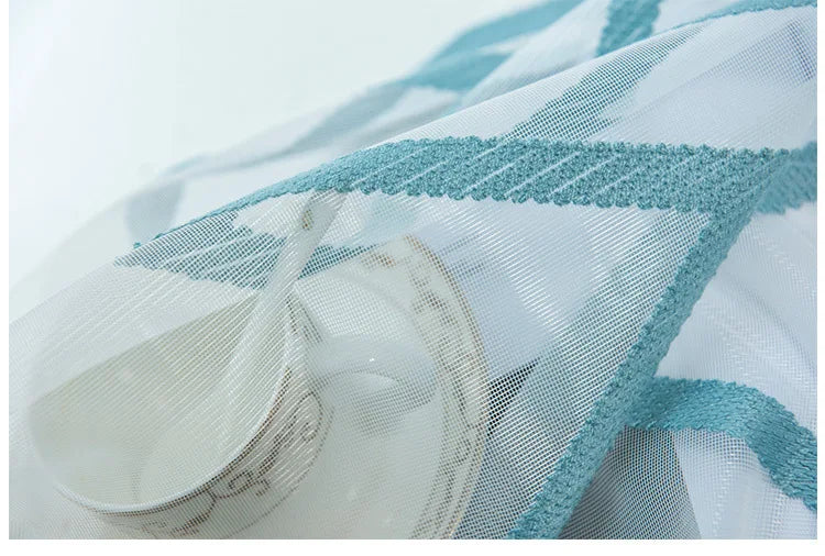 window Curtain sheer curtain product embroiders wave Europe type window gauze sitting room bedroom wave window curtains tulle