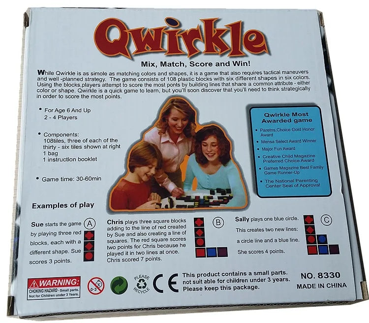 2024 New Children's Educational Toys Qwirkle Wooden Chess Parent Child Interactive Games Children's Adult Toys Christmas Gifts
