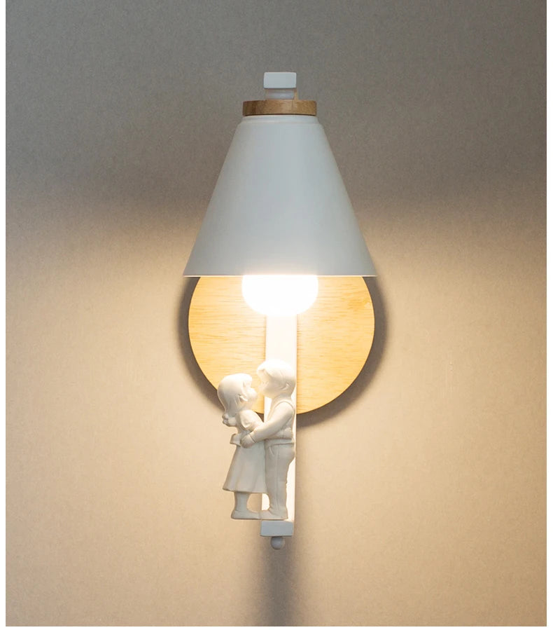 Modern Wood Wall Lamp Creative Resin Model Wall Lamps For Living Room Bedroom Children's Room Nordic Home Decor Light Fixtures