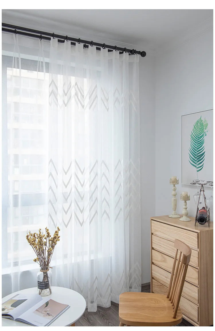window Curtain sheer curtain product embroiders wave Europe type window gauze sitting room bedroom wave window curtains tulle