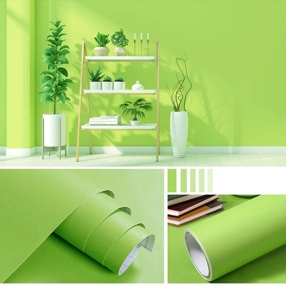DIY Contact Paper Kitchen Stickers Solid Color PVC Self-adhesive  Home Decorative Marble Wallpaper Living room Study Furnitures