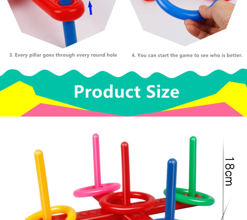 Encourage outdoor play 1 Set Hoop Ring Toss Game Durable and fun this plastic game includes a ferrule and is perfect for Toy