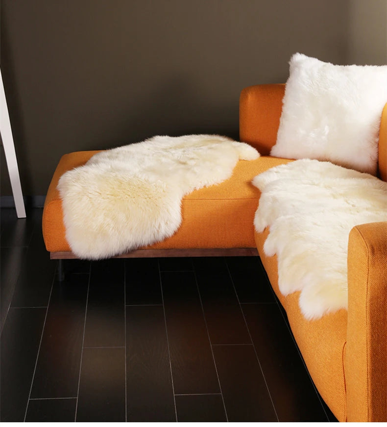 White Faux Sheepskin Carpet Irregular Long Soft Furry Floor Mats Living Room Bedroom Children's Room Bedside Decorative Carpets