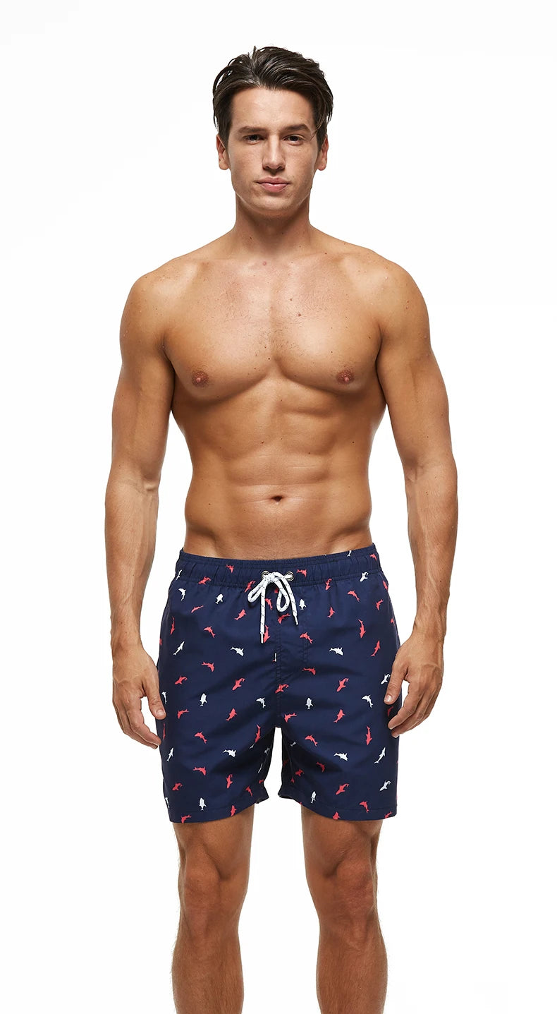Quick-drying swimwear men beach shorts men's swimming trunks suit bath man holiday shorts quarter-print swimming trunk swimsuit