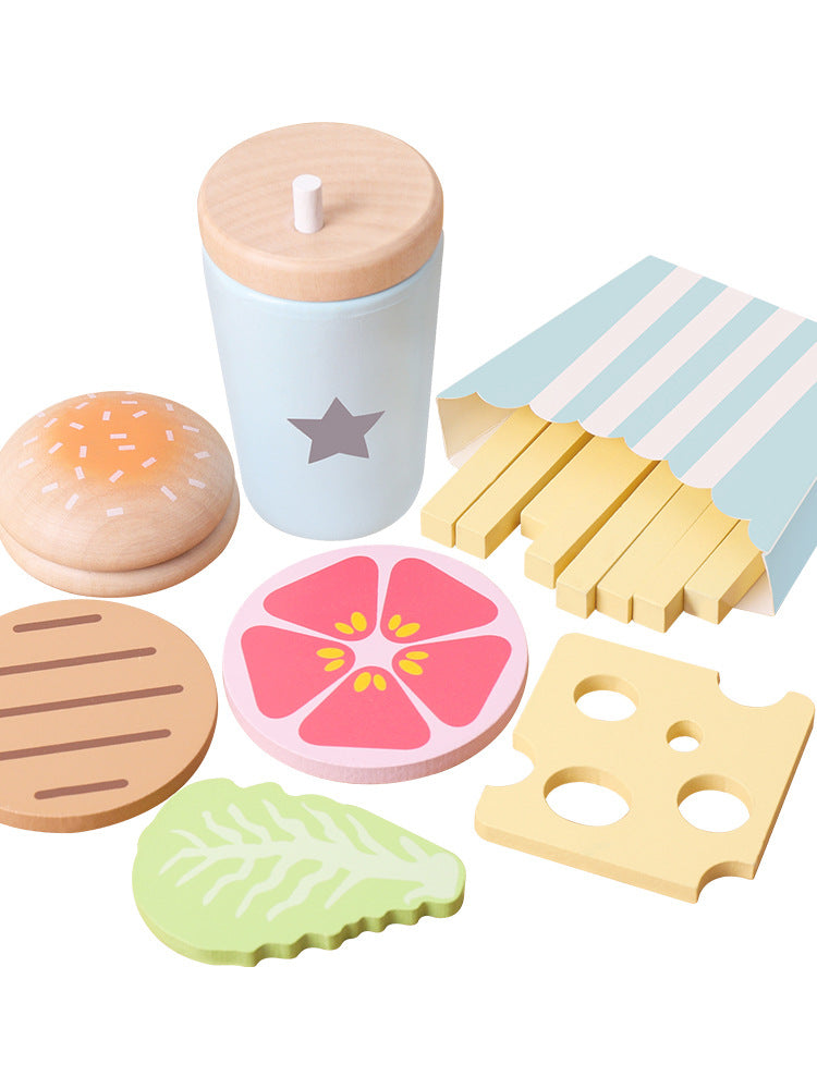 Wooden Pretend Play Food Kitchen Toys Classic Cutting Cooking Set Kids HousePlay Educational Imitation Game Toys for Girls Boys