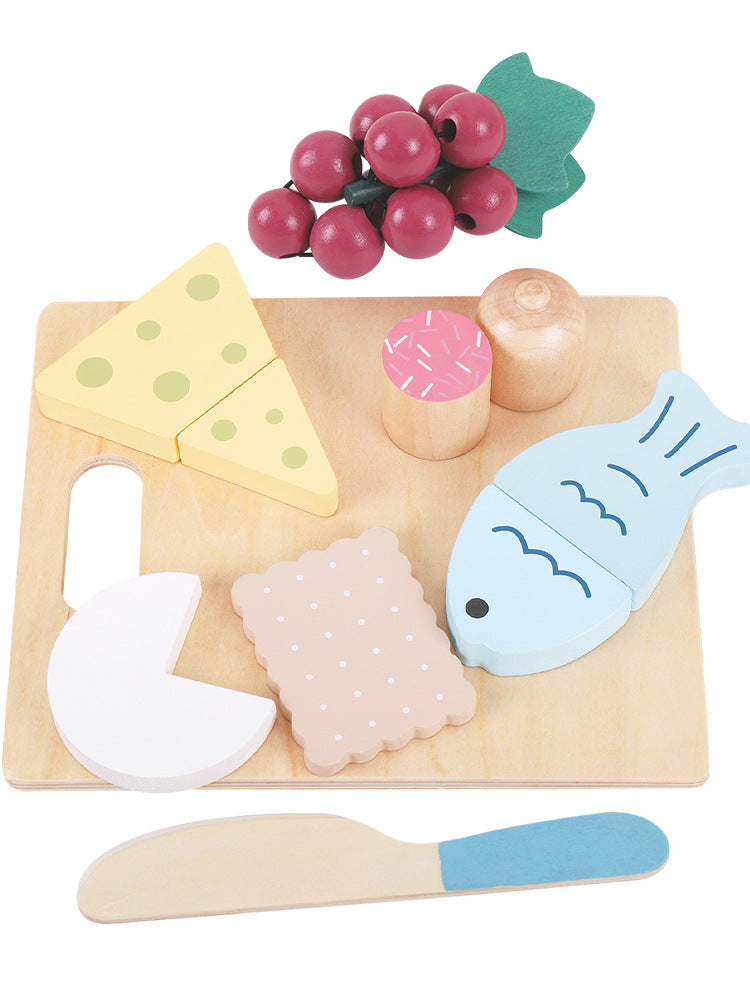 Wooden Pretend Play Food Kitchen Toys Classic Cutting Cooking Set Kids HousePlay Educational Imitation Game Toys for Girls Boys