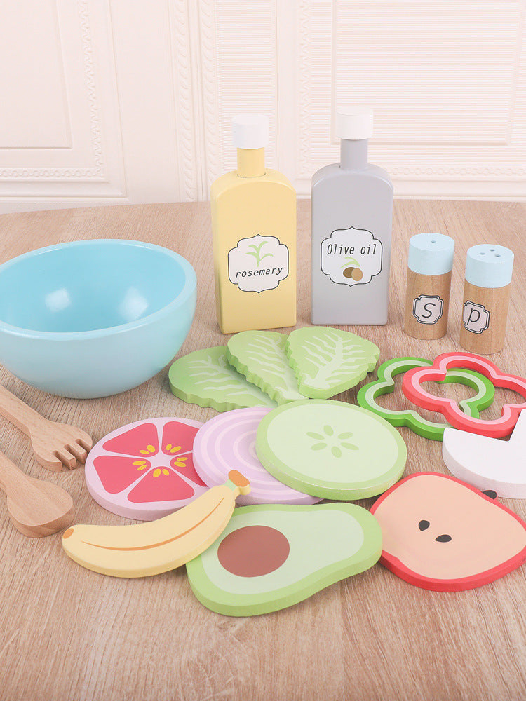 Wooden Pretend Play Food Kitchen Toys Classic Cutting Cooking Set Kids HousePlay Educational Imitation Game Toys for Girls Boys