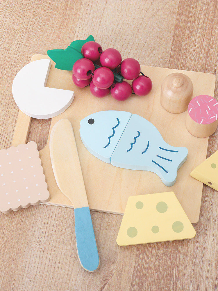 Wooden Pretend Play Food Kitchen Toys Classic Cutting Cooking Set Kids HousePlay Educational Imitation Game Toys for Girls Boys