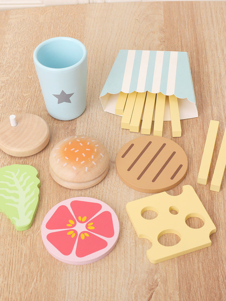 Wooden Pretend Play Food Kitchen Toys Classic Cutting Cooking Set Kids HousePlay Educational Imitation Game Toys for Girls Boys