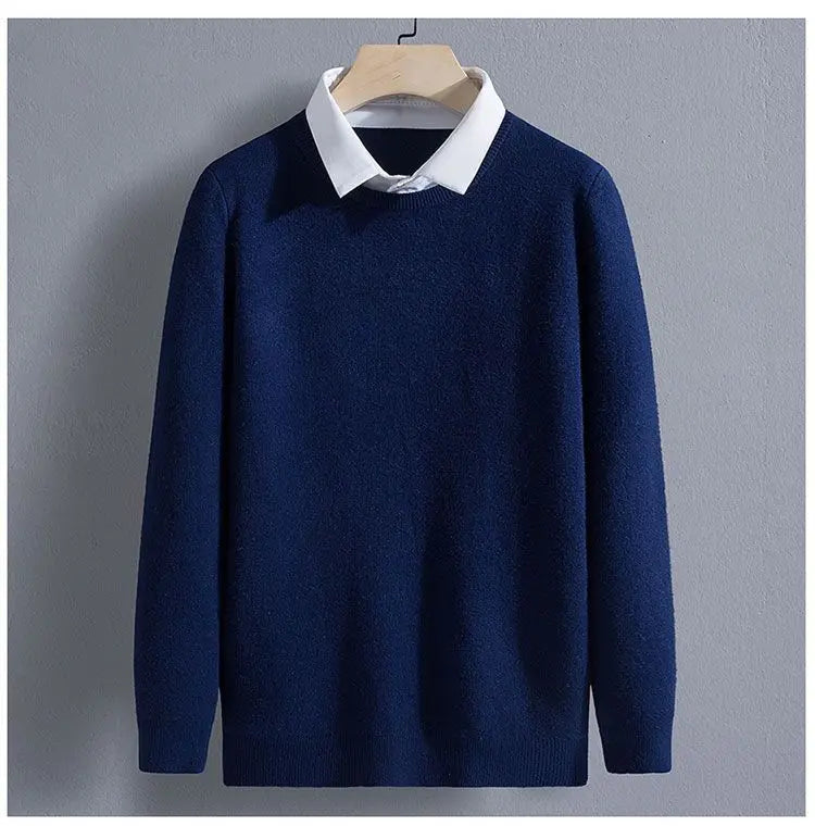 Men's Clothing Autumn Winter Long Sleeve New Tops T-Shirts Round Neck Fashion New Comfortable Solid Color Sweaters
