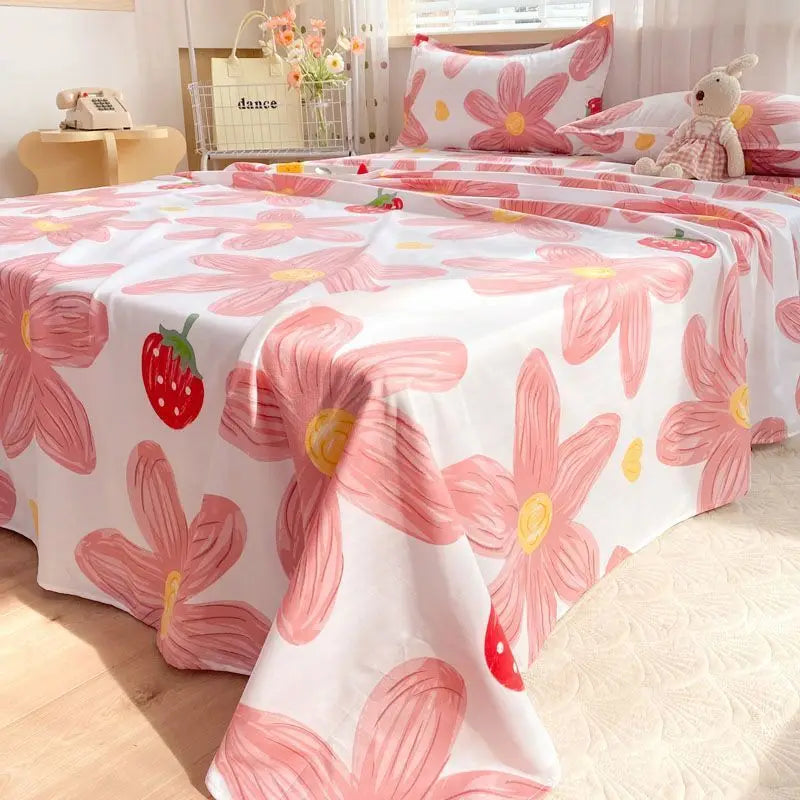 Bed Sheets Plaid Non-slip Comfortable Washed Twin Queen Full Size Nordic Style Universal Bedspread Simple Durable Antibacterial