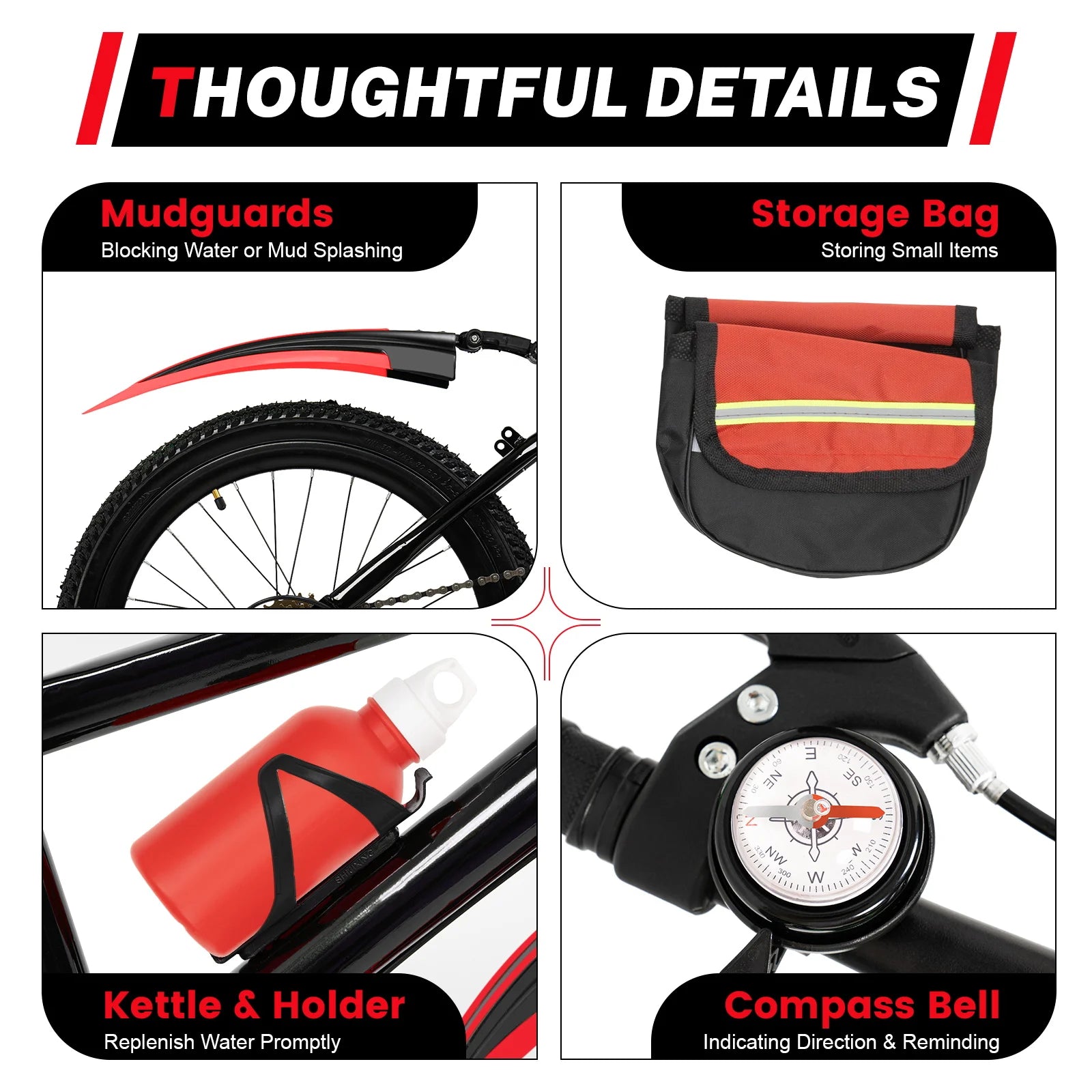 20" Mountain Bike 7 Speeds Kids Bicycle Dual-Disc Brakes Unisex Children's Bicycle Height Adjustable MTB Boys Girls Riding Bike