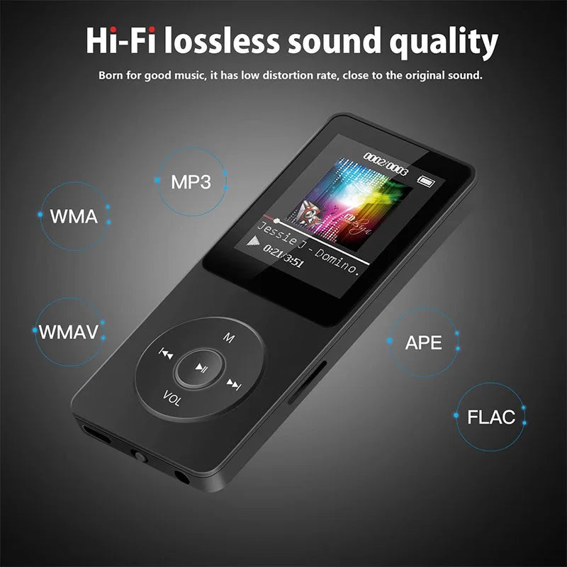 Portable MP3 Player With LCD Digital Display FM Radio Video Hifi MP3 Player E-books Support Bluetooth Lossless Music Player