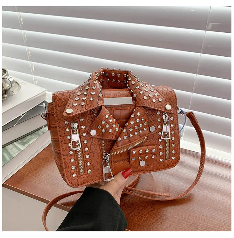 Fashion Jacket Design Crossbody Bag Rivet Clothes Shape Women Handbag Purse Brand Designer Lady Shoulder Bags Luxury Women's Bag