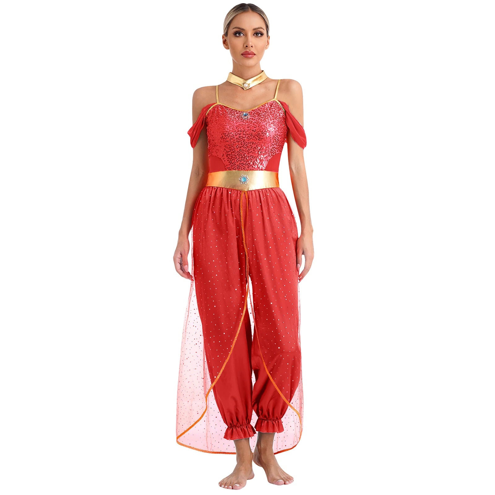Festival Arabian Princess Costumes Indian Dance Embroider Bollywood Jasmines Costume Party Halloween Cosplay Jasmines Outfit