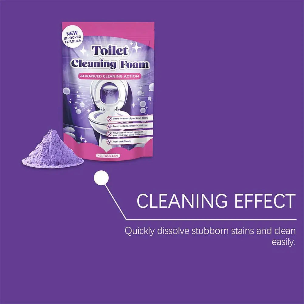 Household Toilet Cleaning Powder Powerful Descaling Stain Remover Odor Eliminator Fresh Fragrance Easy to Use