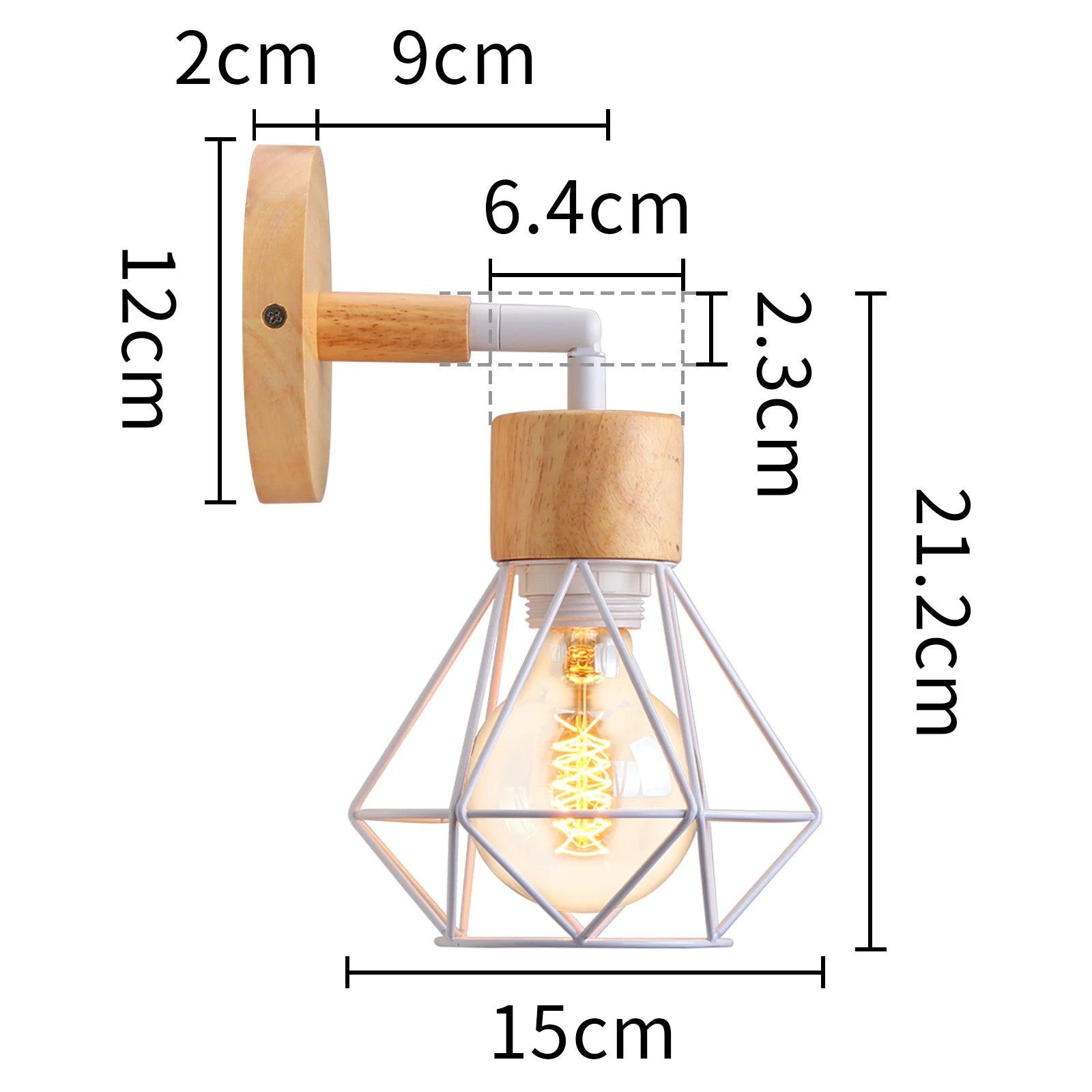 LED Wooden Wall Lights Vintage Wall Lamps Bedroom Bedside Lamp Shade Modern Wall Sconce for Kitchen Restaurant E27 Home Decor