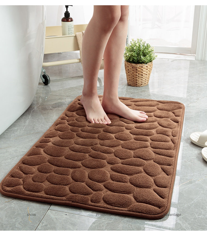 Mat Non-slip Carpets Cobblestone Embossed Bathroom Bath In Wash Basin Bathtub Side Floor Rug Shower Room Doormat Memory Foam
