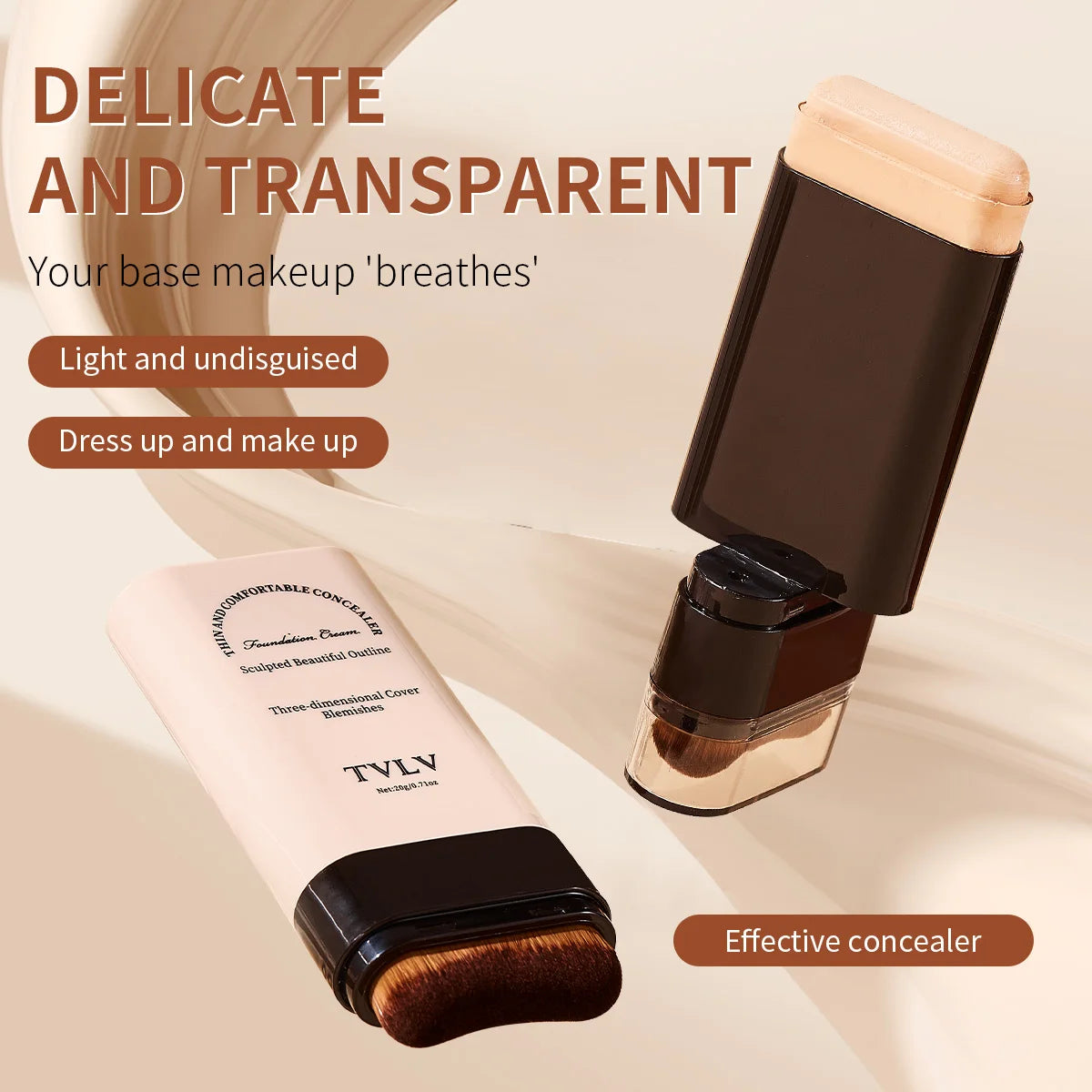 Waterproof concealer can cover defects for a long time, light and non greasy natural makeup effect