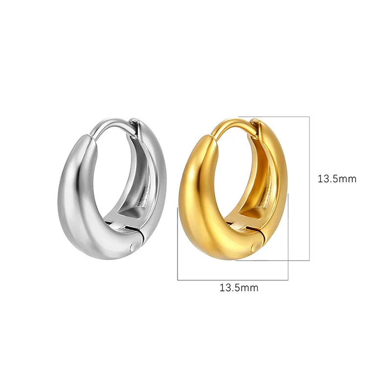 Most Popular Style Titanium Steel Hoop Earrings For Women C-type Peach Heart Round Ear Ring Non-fading Hot Selling Ear Jewelry