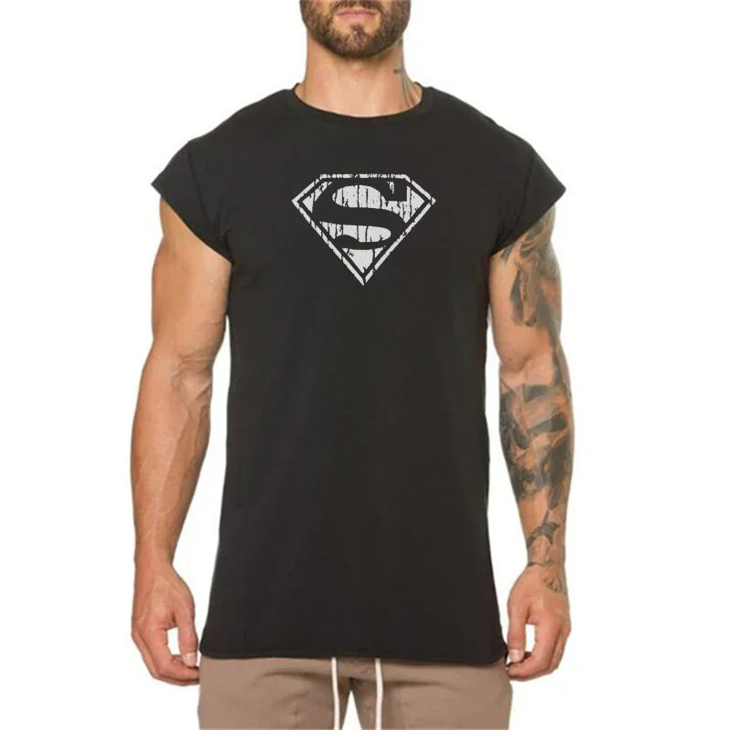 Mens Workout Muscle Clothing Gym Bodybuilding T-shirt Summer Cotton Small Sleeve Casual Sportswear Fitness Breathable Shirts