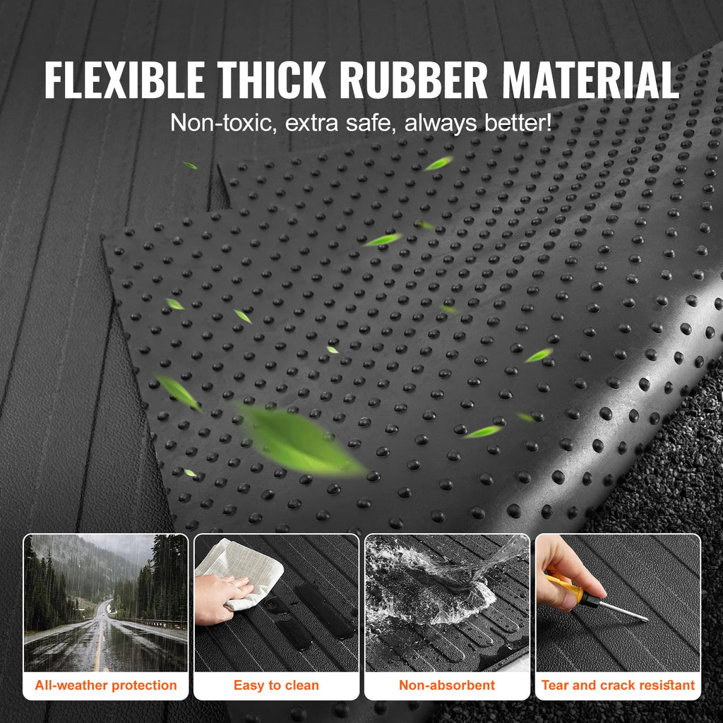 SucceBuy Truck Bed Mat Fits for 2015-2023 Ford F150 5.5 ft Short Bed 66.5"x64" Rubber Truck Bed Liner for All-Weather Protection