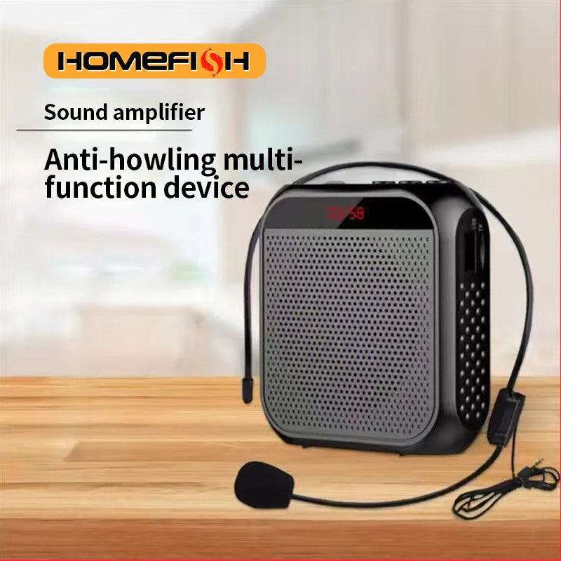 Portable speaker, voice and audio amplifier with microphone, tour guide, shopping mall hawking, teacher, teaching speaker, playe