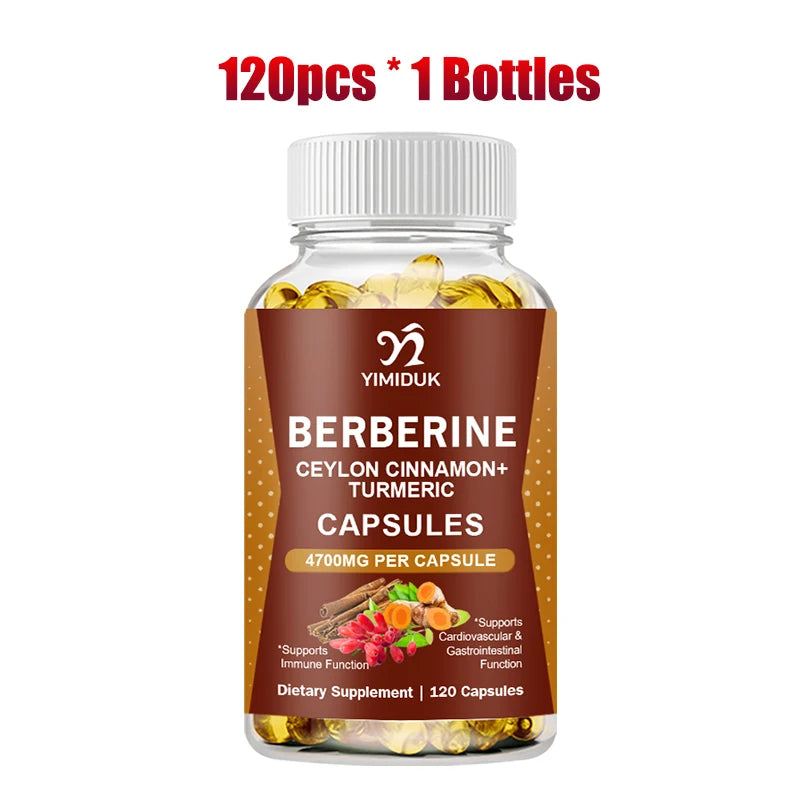 Berberine 4700 Mg Supplement, with Ceylon Cinnamon, Support Heart Health, Immune System, Healthy GI & Cholesterol, Gluten-Free