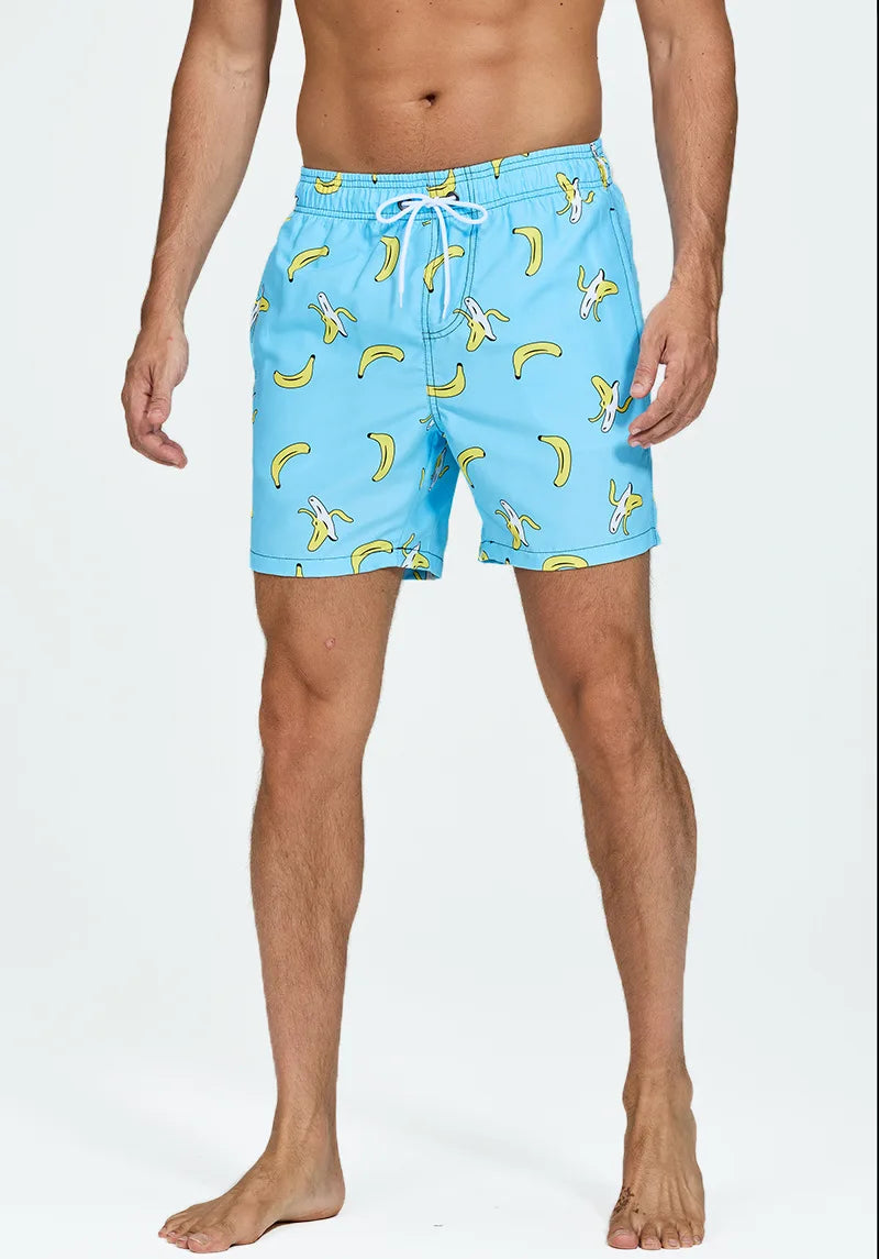 Quick-drying swimwear men beach shorts men's swimming trunks suit bath man holiday shorts quarter-print swimming trunk swimsuit