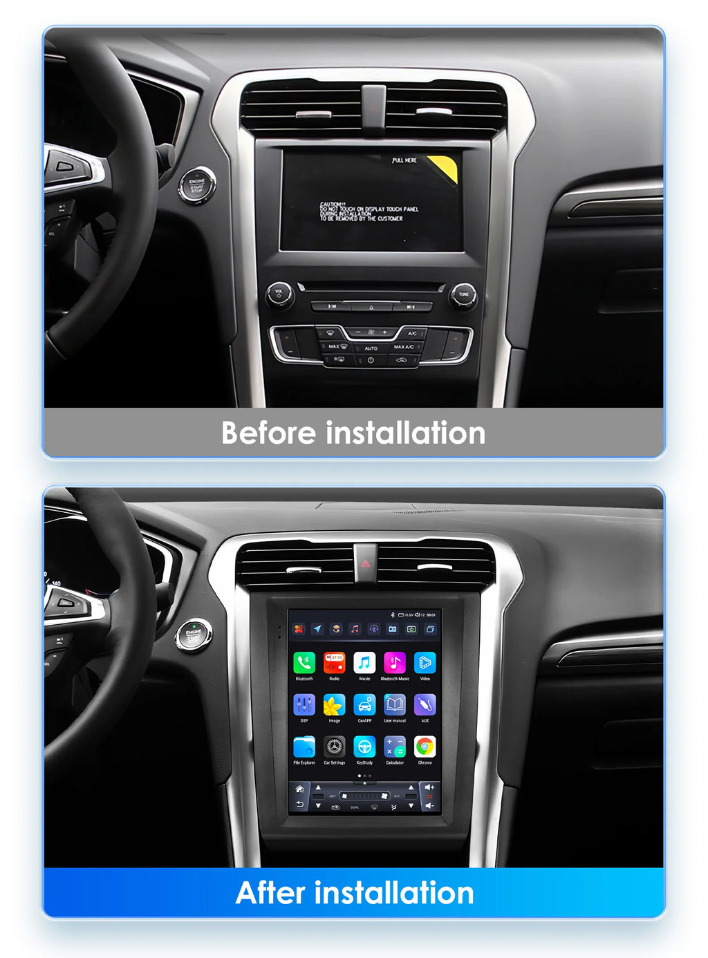 9.7"Carplay Android Auto Car radio for Ford Fusion Mondeo mk5 2013-2019 multimedia car intelligent systems GPS navi Screen Audio
