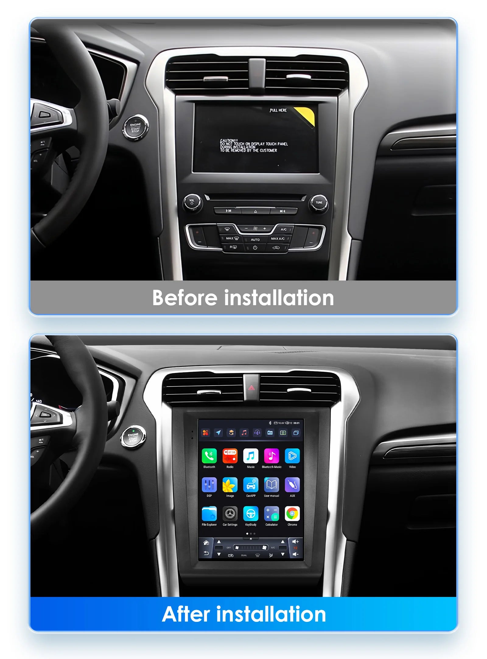 9.7"Carplay Android Auto Car radio for Ford Fusion Mondeo mk5 2013-2019 multimedia car intelligent systems GPS navi Screen Audio