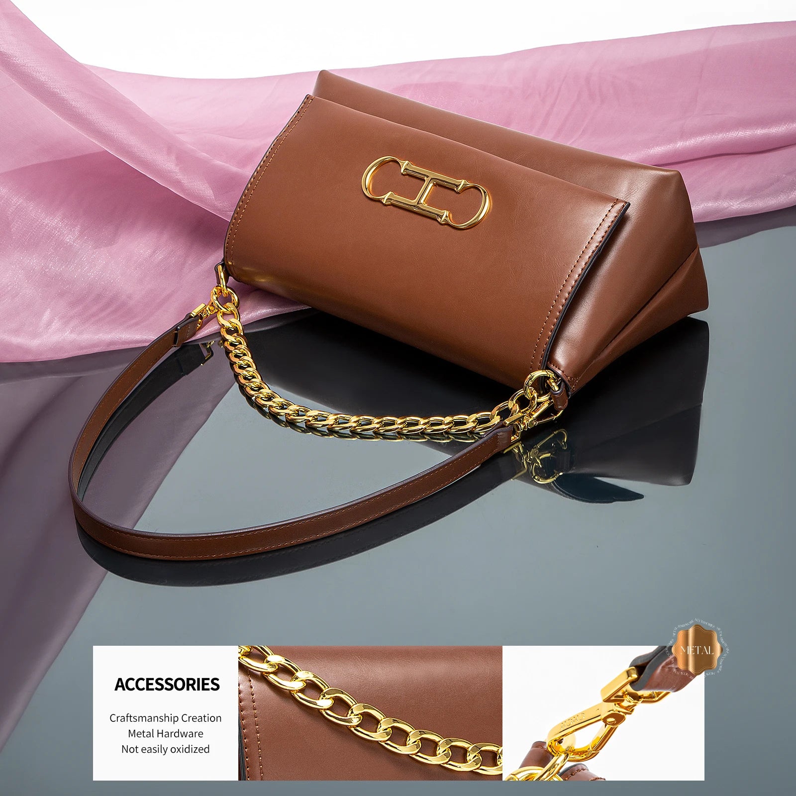 Fashion Classic Retro New Solid Color Square Women's Shoulder Bag Fashion Party Multi functional Occasion Crossbody Bag