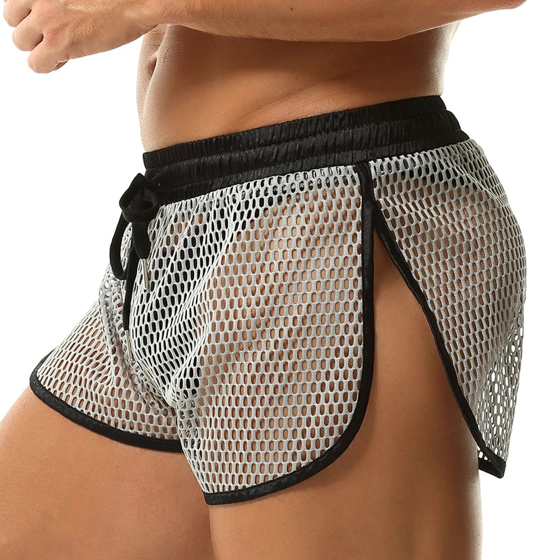 Men's Swimming Trunks Low Waist Board Shorts Mesh Breathable Swimsuit Shorts